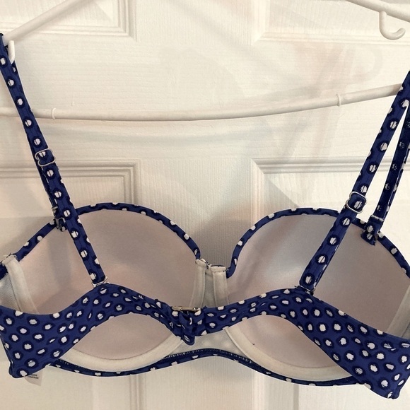 𝅺point ZERO BLUE POLKA DOT PADDED BIKINI TOP-Size 6 - Picture 3 of 8